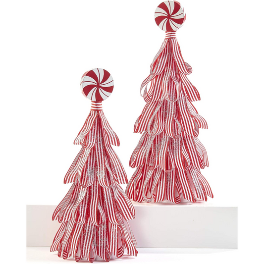 Candy Cane Cone Tree Set of 2