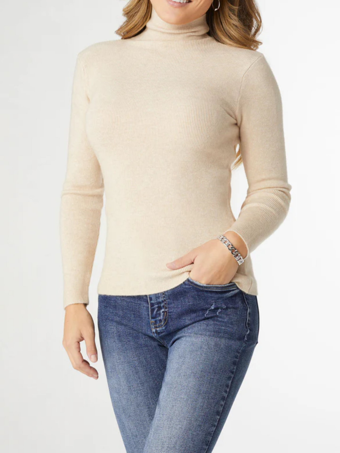 Coco + Carmen Kamryn Funnel Neck Rib Knit Top