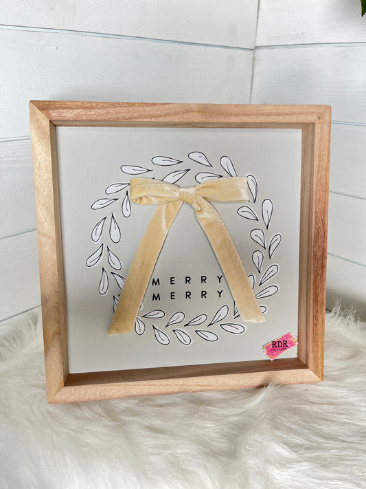 Wreath Wall Sign - Merry Merry
