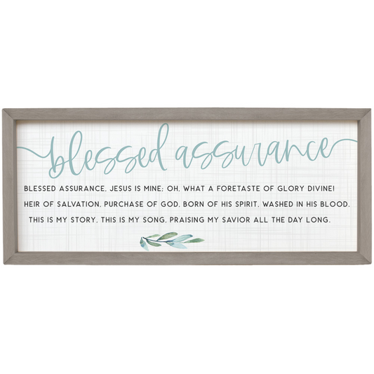 Blessed Assurance Faith Wood Frame Sign