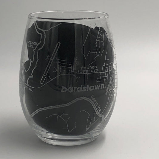 Hometown Map Stemless Wine Glass