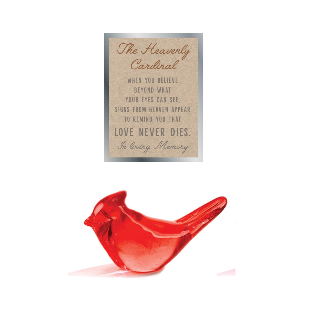 The Heavenly Cardinal Glass Token With Sentiment Card