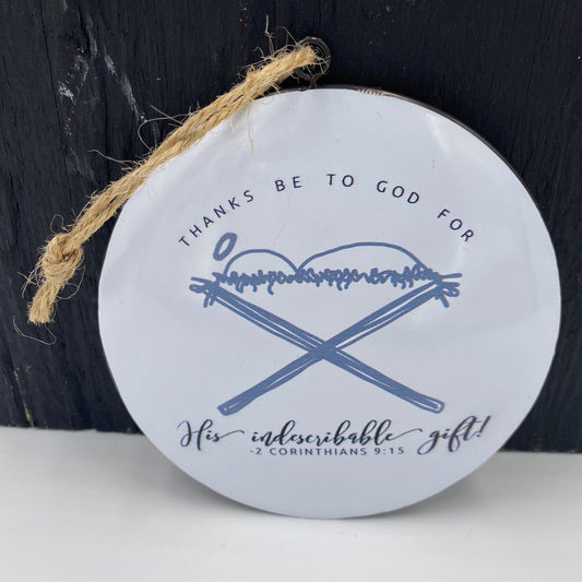 2 Corinthians White Metal Ornament