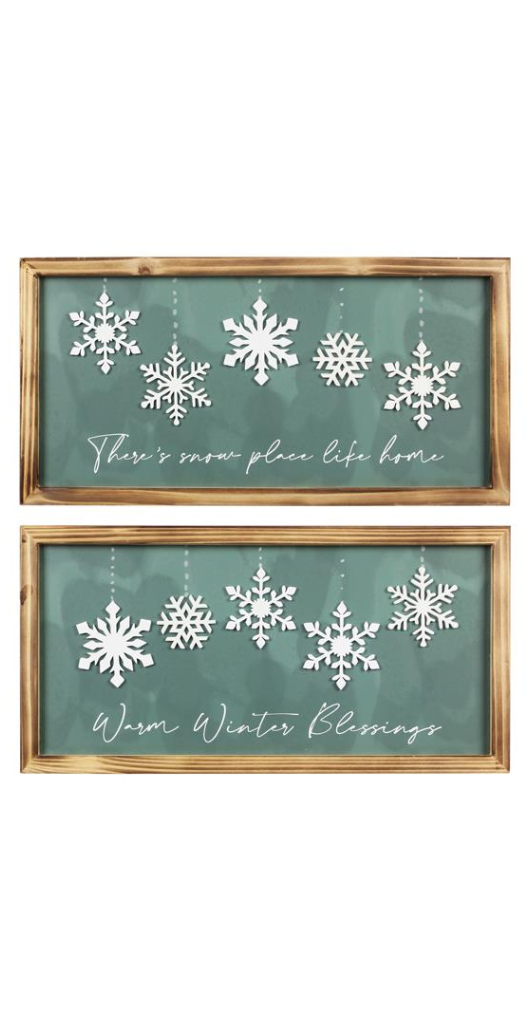 Green Holiday Sign With Wooden Frame