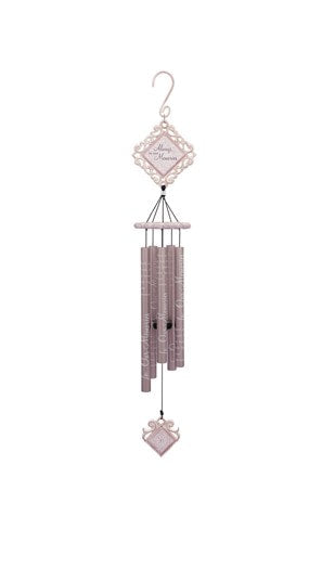 35" Memories Vintage White Rose Gold Wind Chime