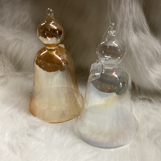 Large Glass Iridescent Bell Ornament
