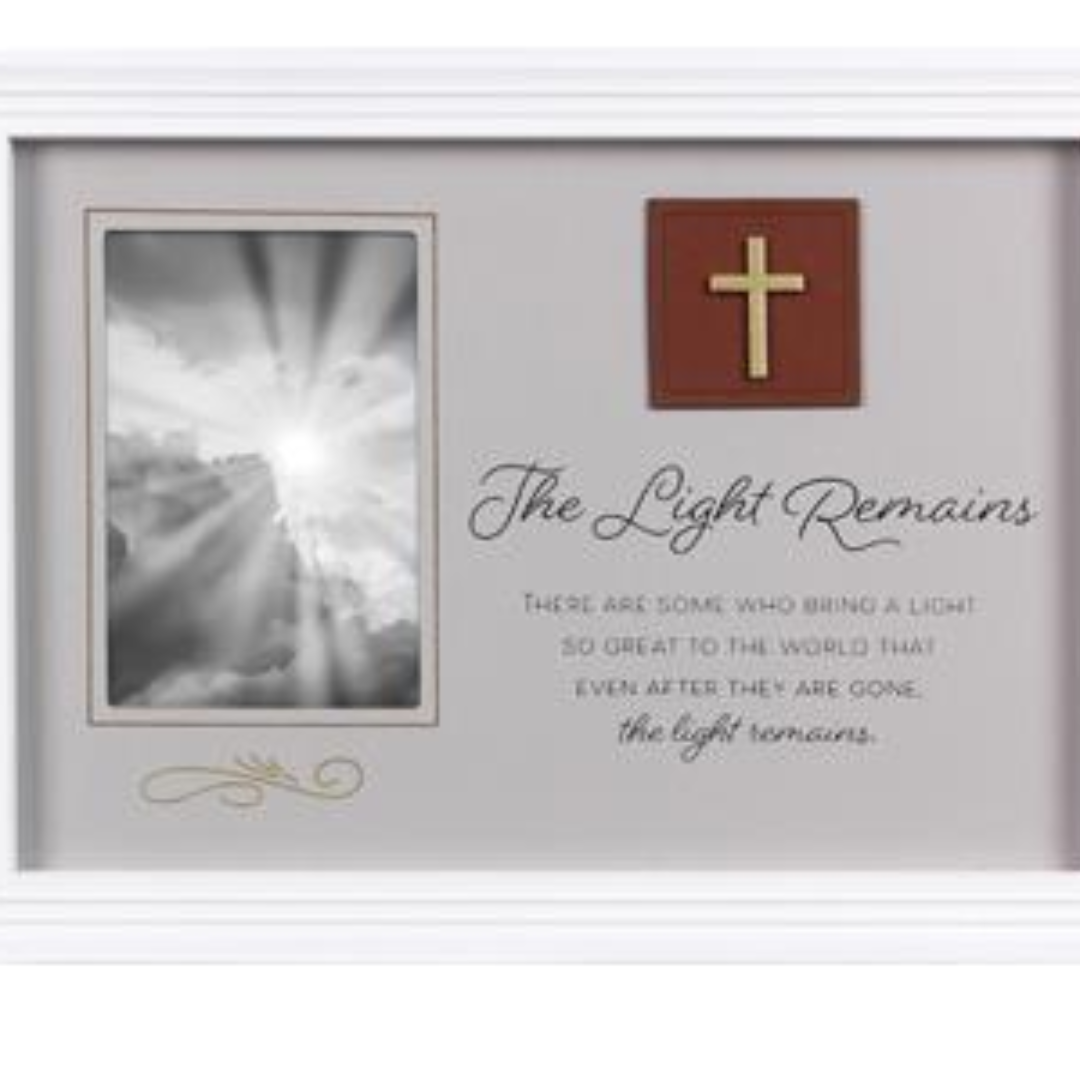 Faux Leather White Wood Bereavement Frame