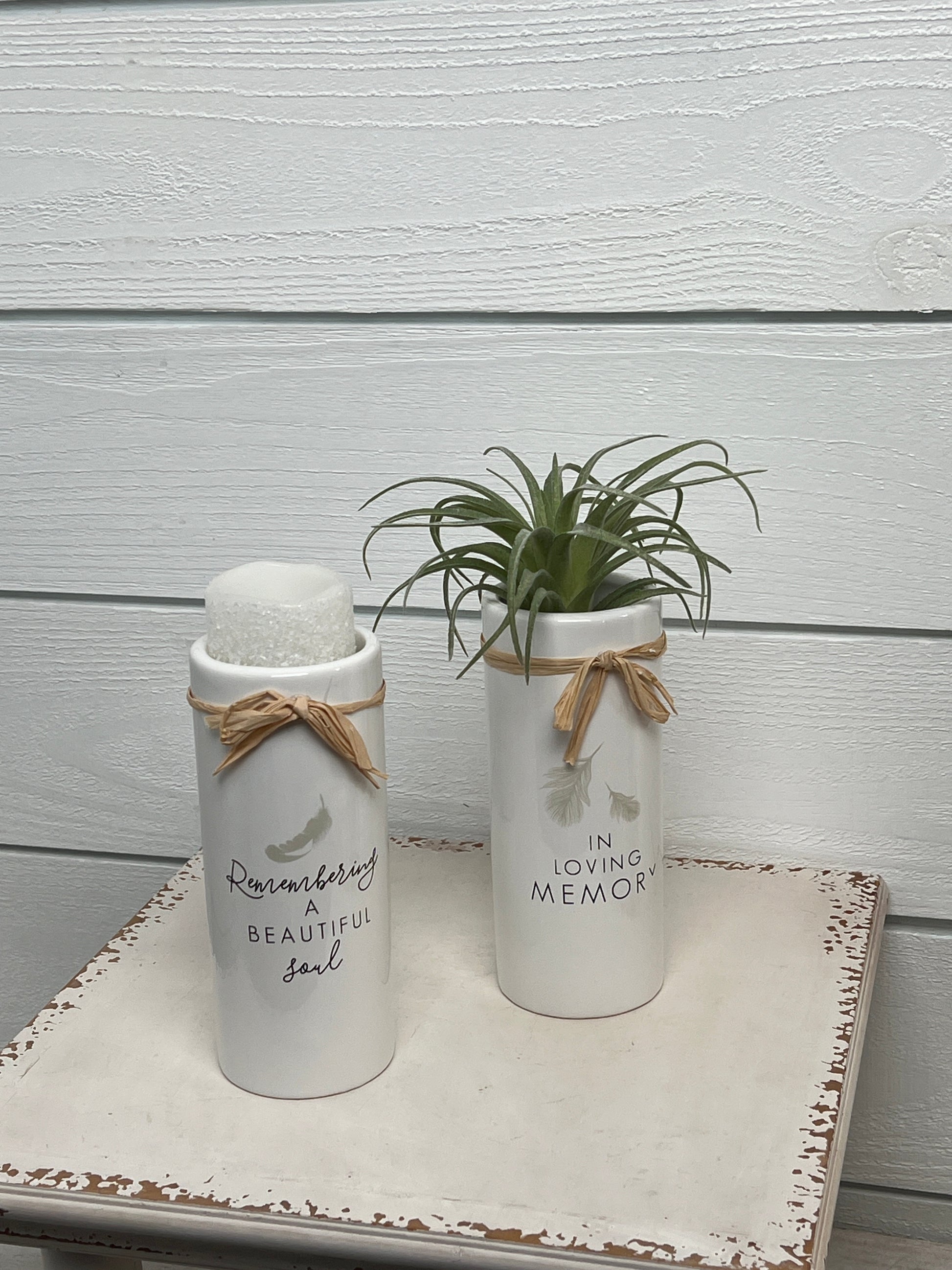 White Ceramic Mini Bereavement Vase