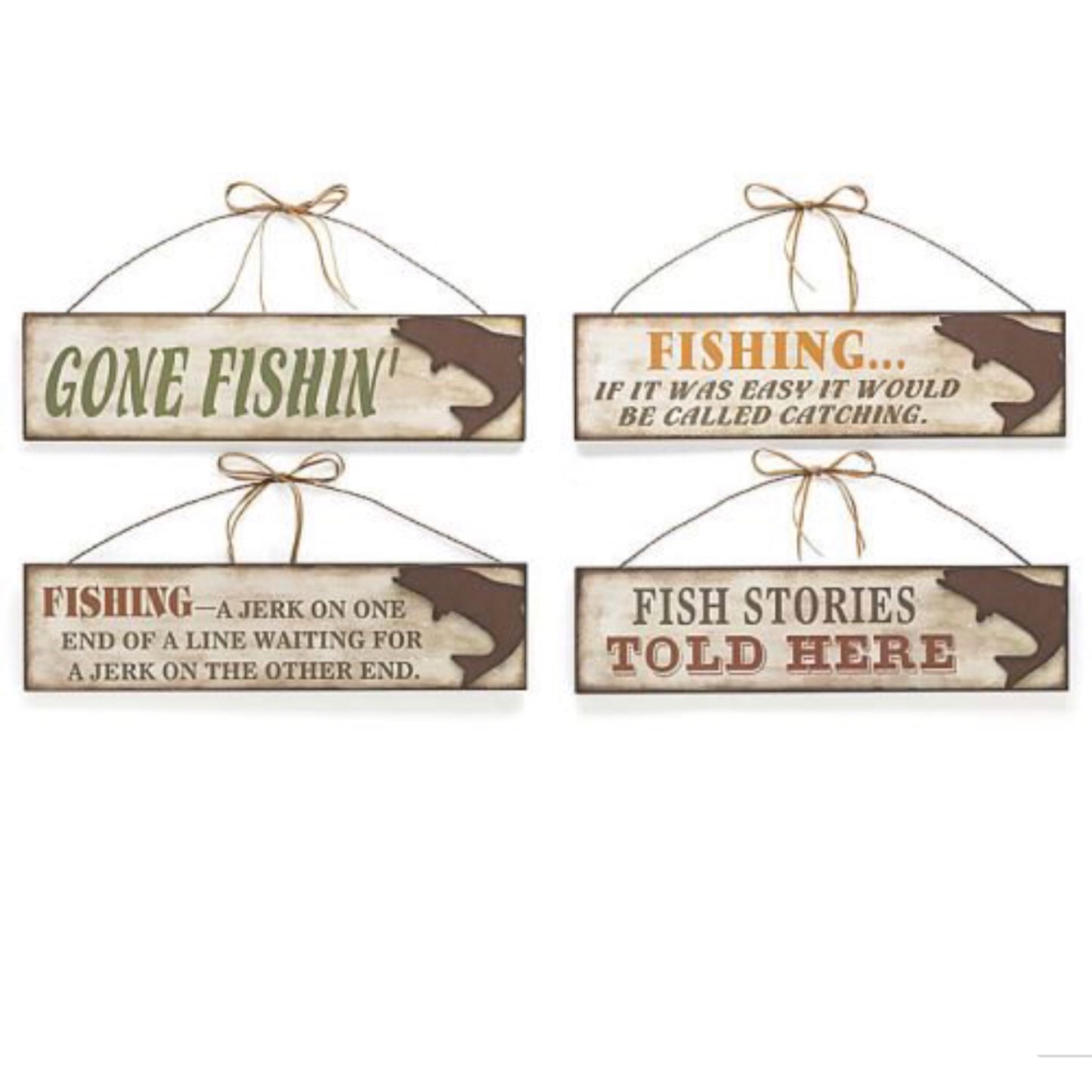Wood Fishing Signs
