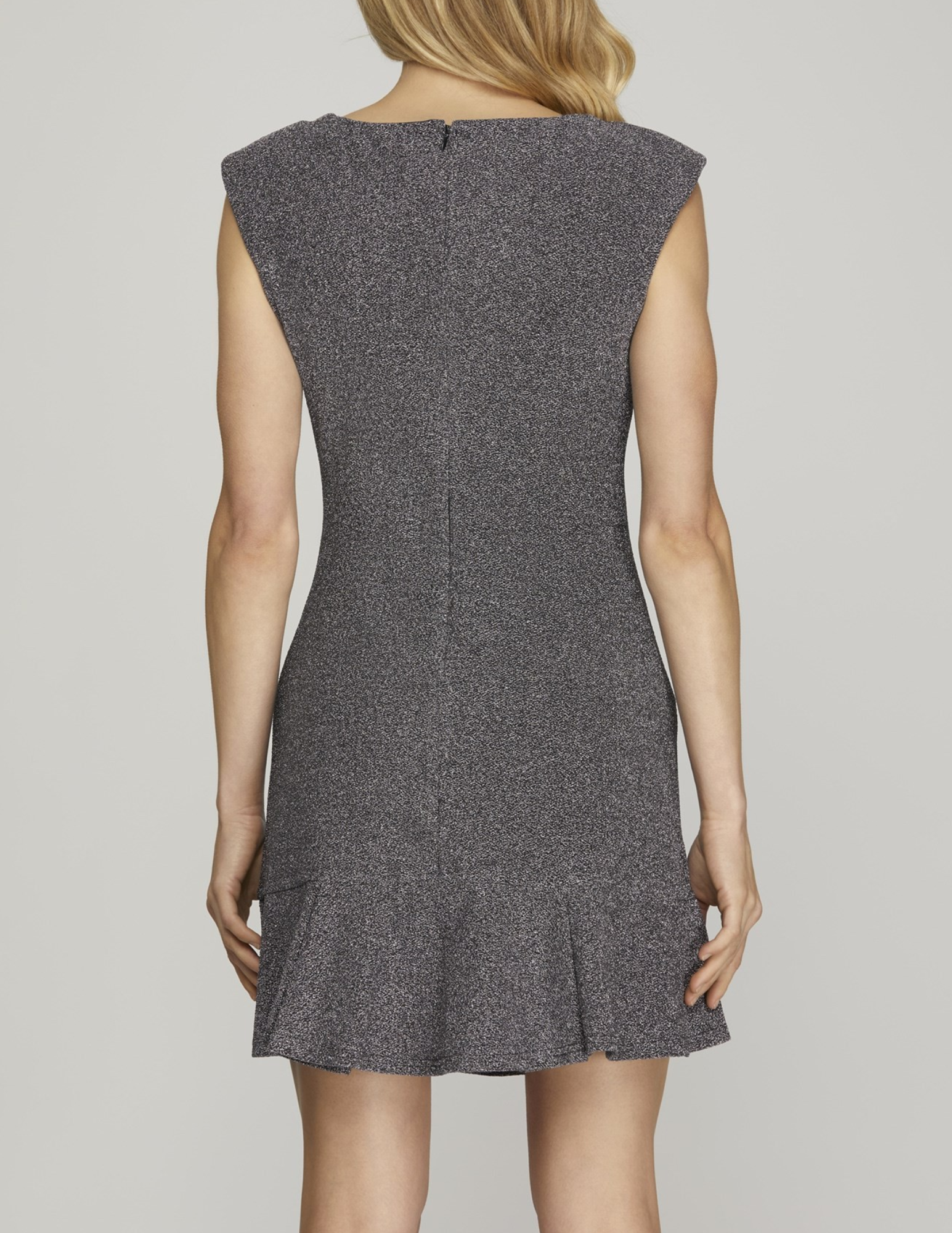 Sleeveless Stretched Metallic Mini Dress With Ruffle Hem Rachelle Danielle Rose Gifts & Decor Sleeveless Stretched Metallic Mini Dress With Ruffle Hem Rachelle Danielle Rose Gifts & Decor