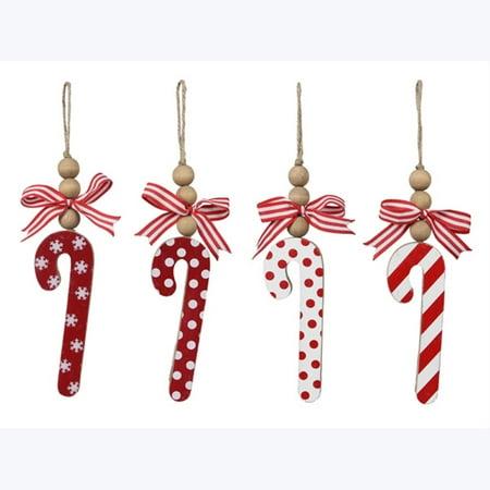 Wood Candy Cane Christmas Ornament
