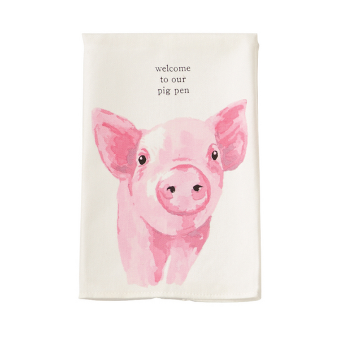 Mud Pie Welcome Pig Pen Tea Towel