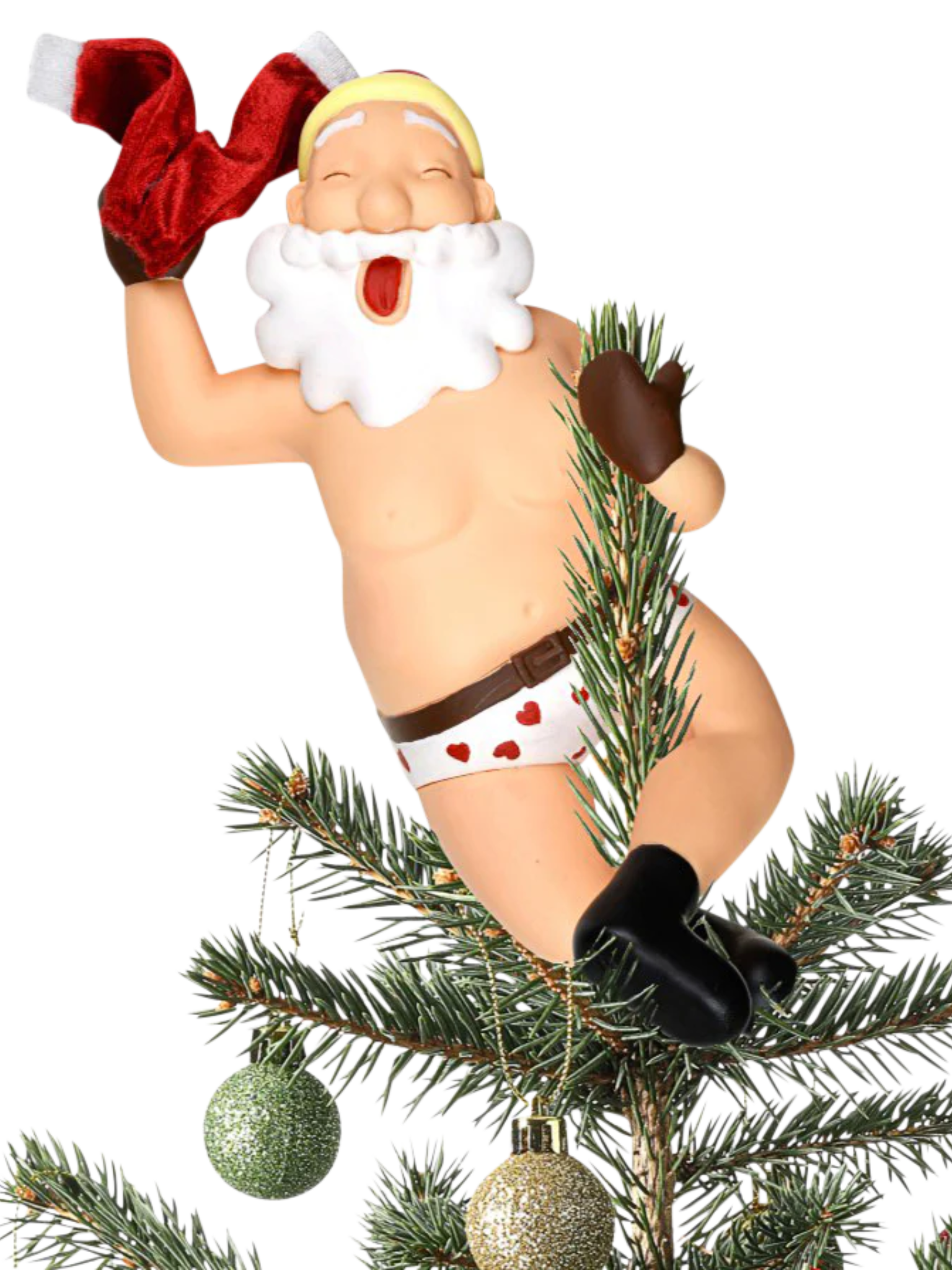 Tree Buddees Stripping Santa Tree Topper