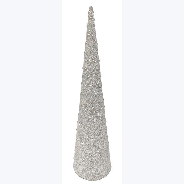 White Bead & Pearl Cone Tree