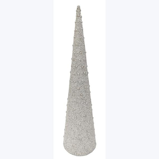 White Bead & Pearl Cone Tree