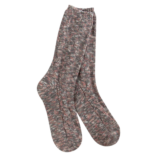 Weekend Collection Ragg Cable Crew Socks Smokey-049