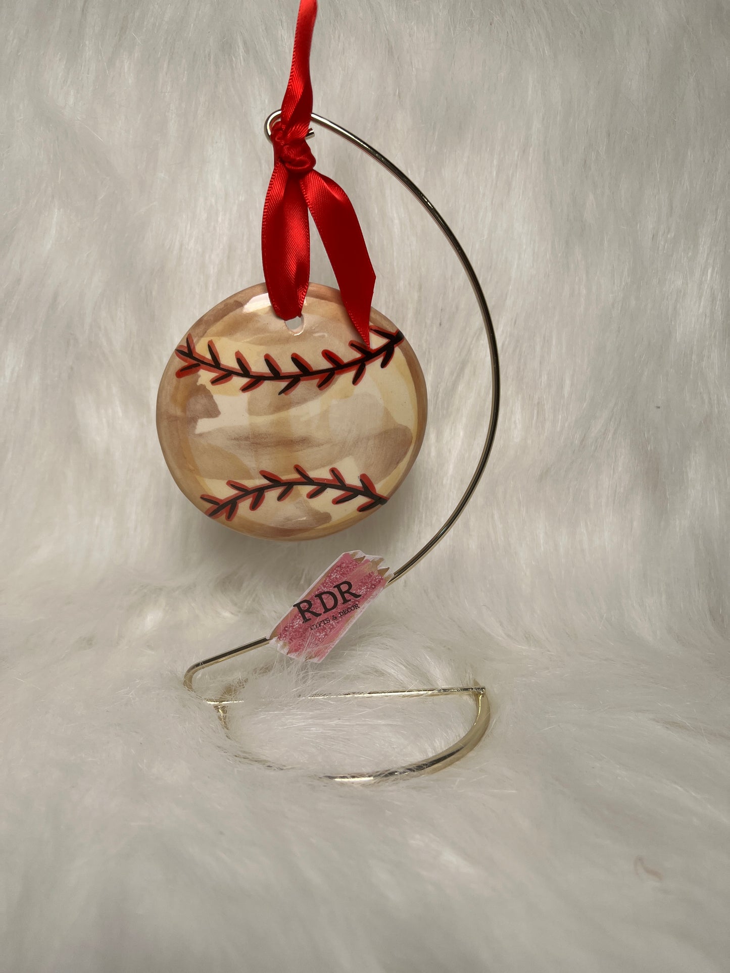 Nola Watkins Sports Round Hand Painted Ornament