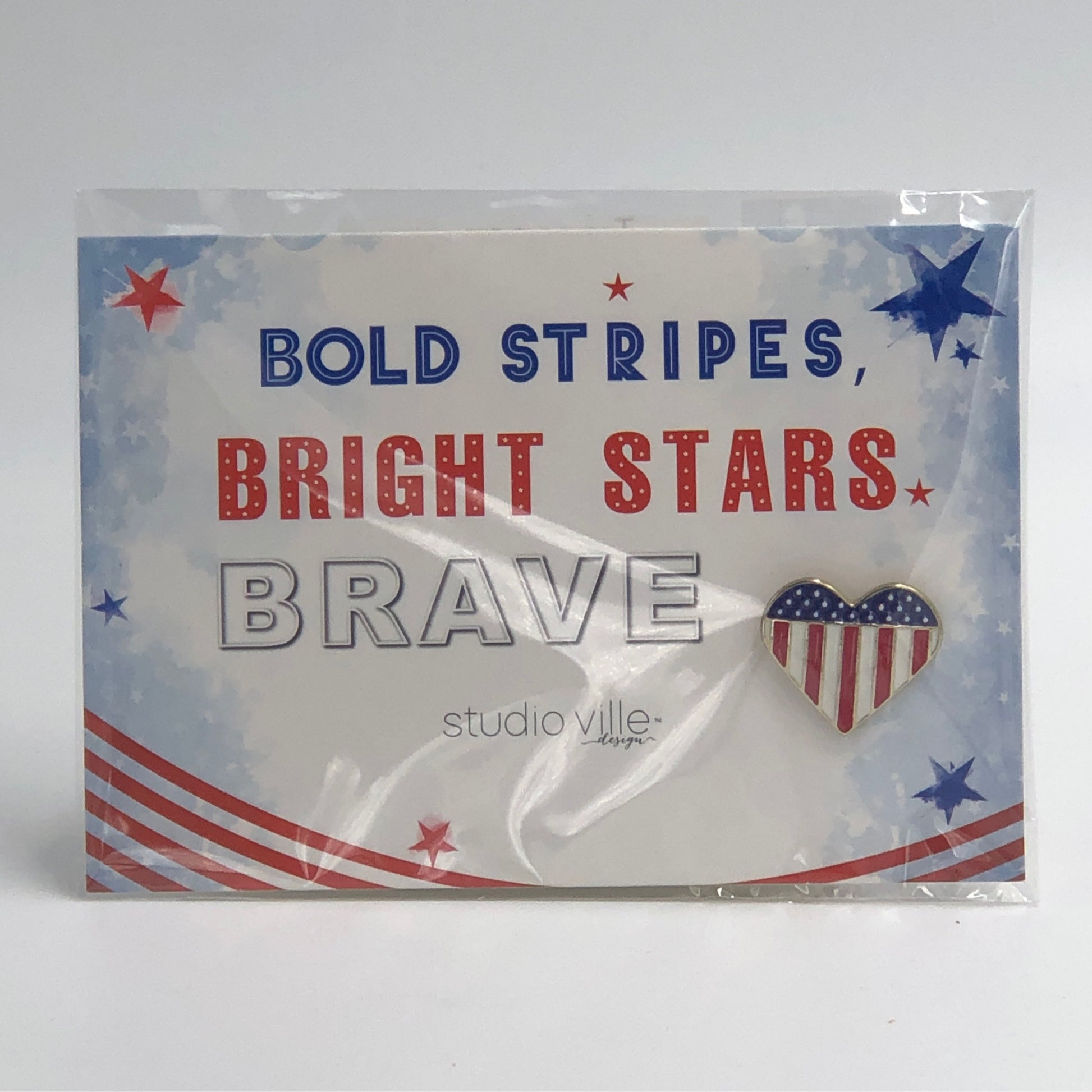 Bold Stripes Brave Heart Pin