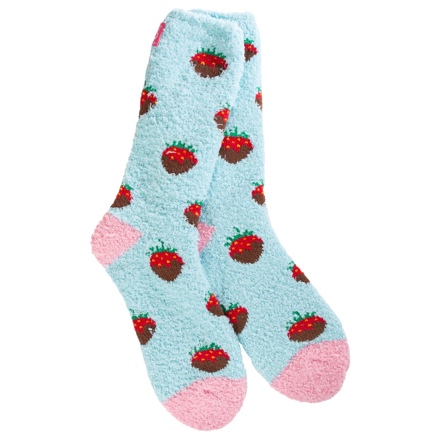 Cozy Collection Fuzzy Socks- Chocolate Strawberries