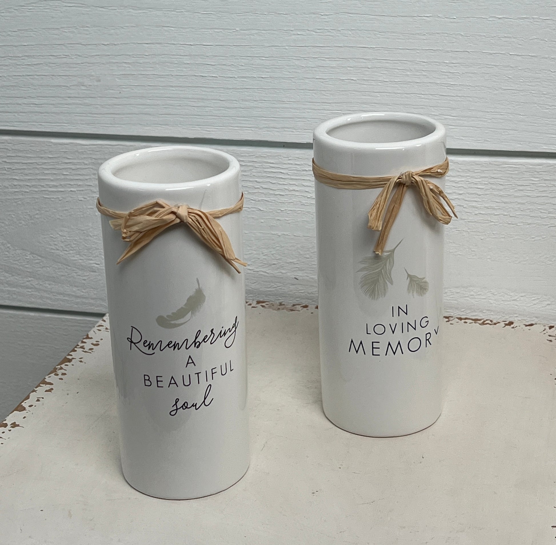 White Ceramic Mini Bereavement Vase