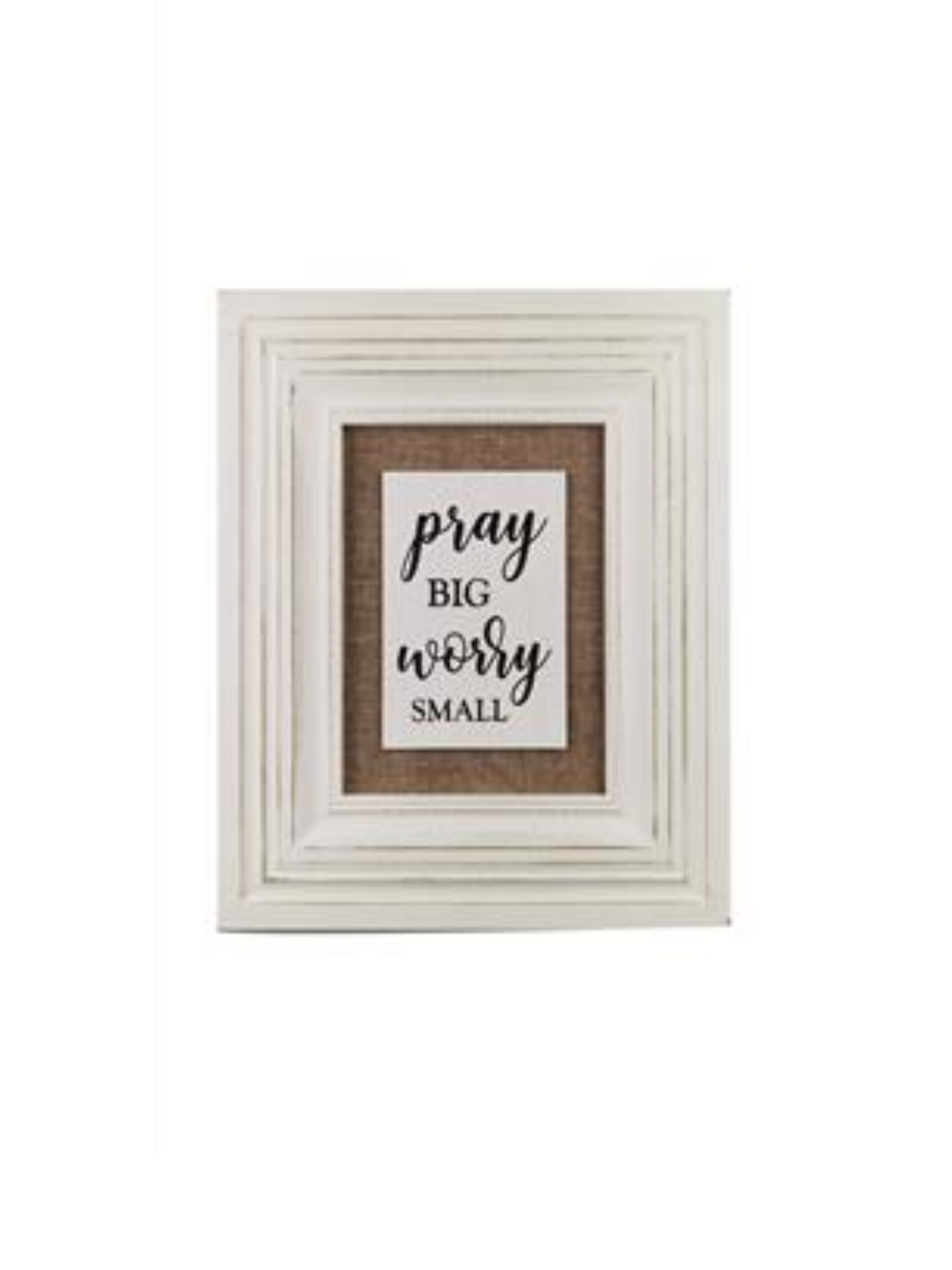 Wooden Framed Sign With Burlap & Inspirational Saying