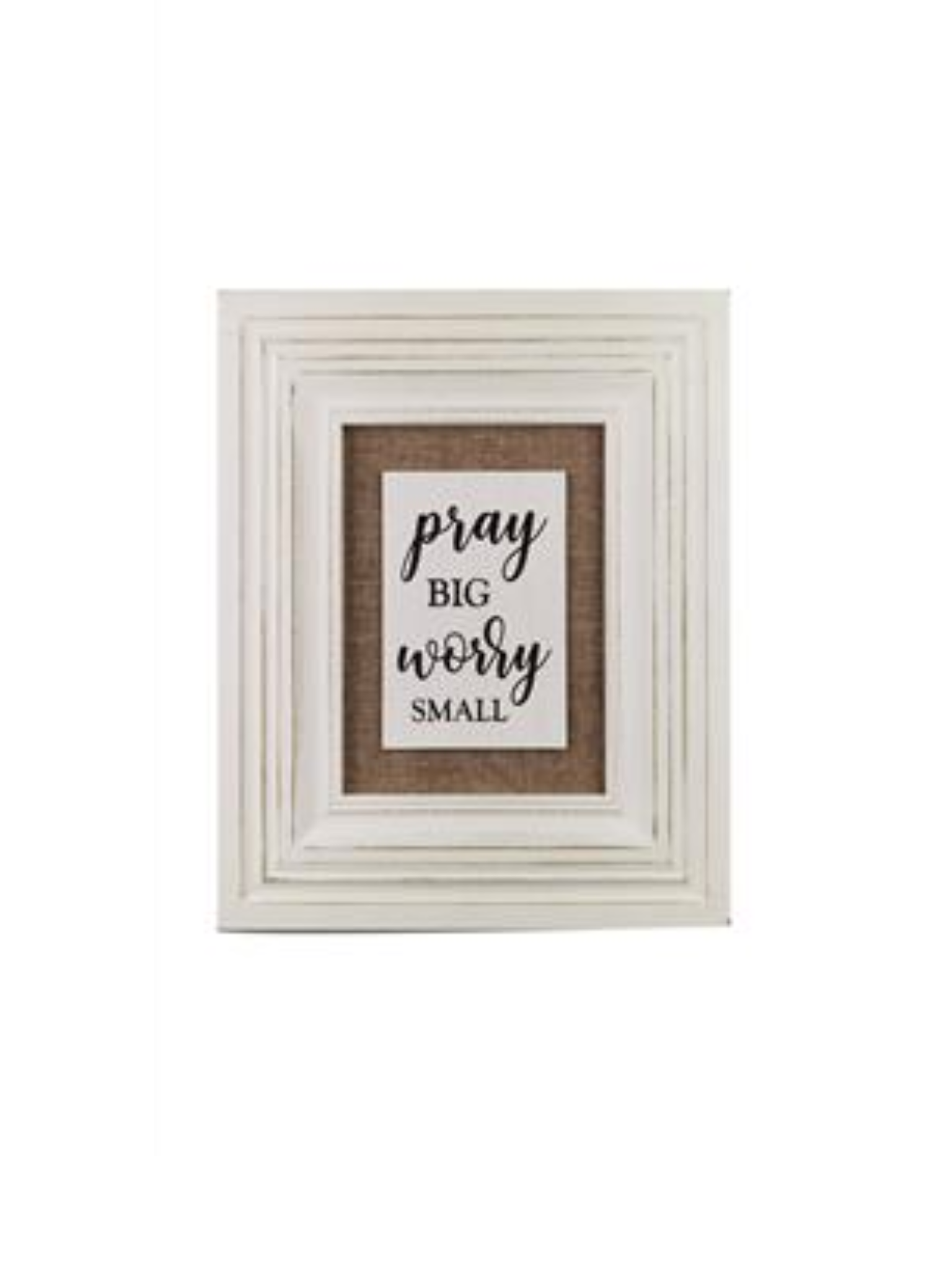Wooden Framed Sign With Burlap & Inspirational Saying