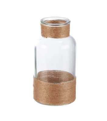 Glass Jute Wrapped Apothecary Vase