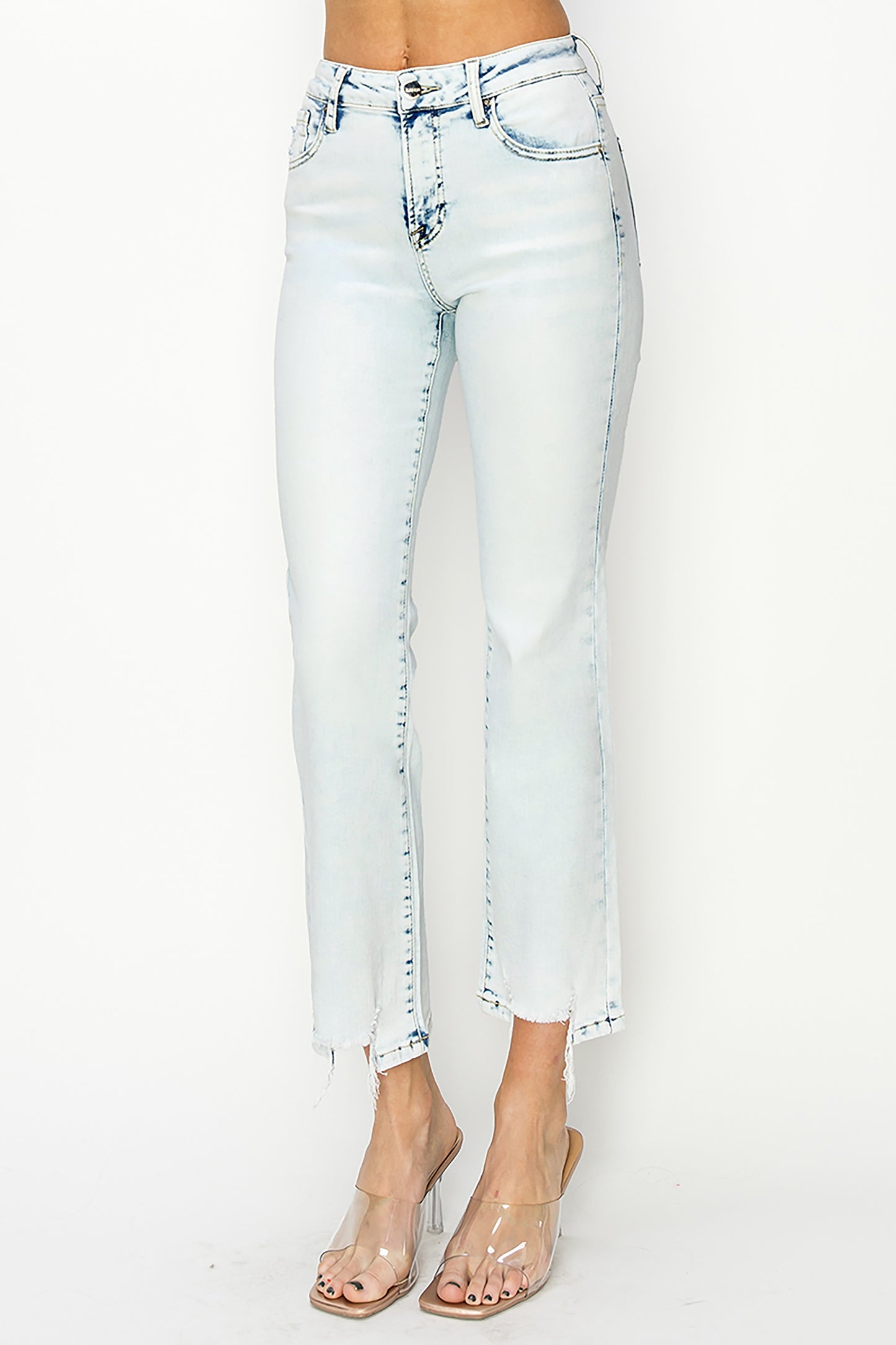 High Rise Relaxed Cropped Step Hem Straight
