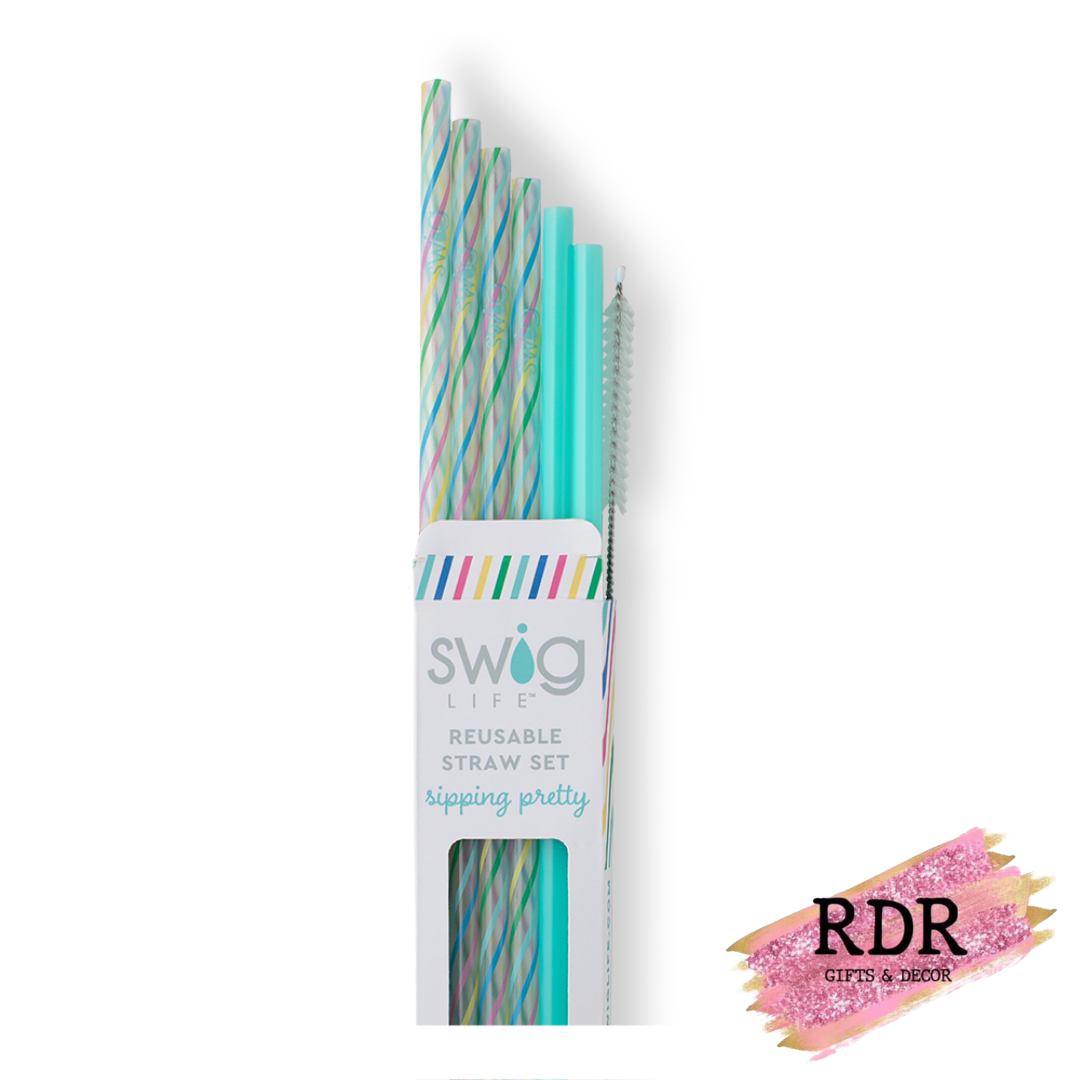 Swig Reusable Straws + Cleaning Brush