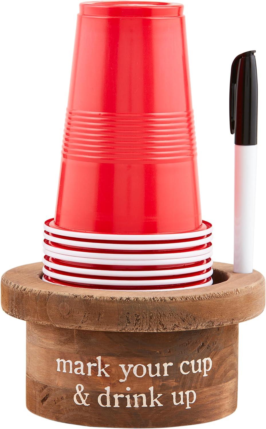 Mud Pie Disposable Cup and Marker Set; Base 3 " x 5 1/2 " Dia | Cup 18 oz