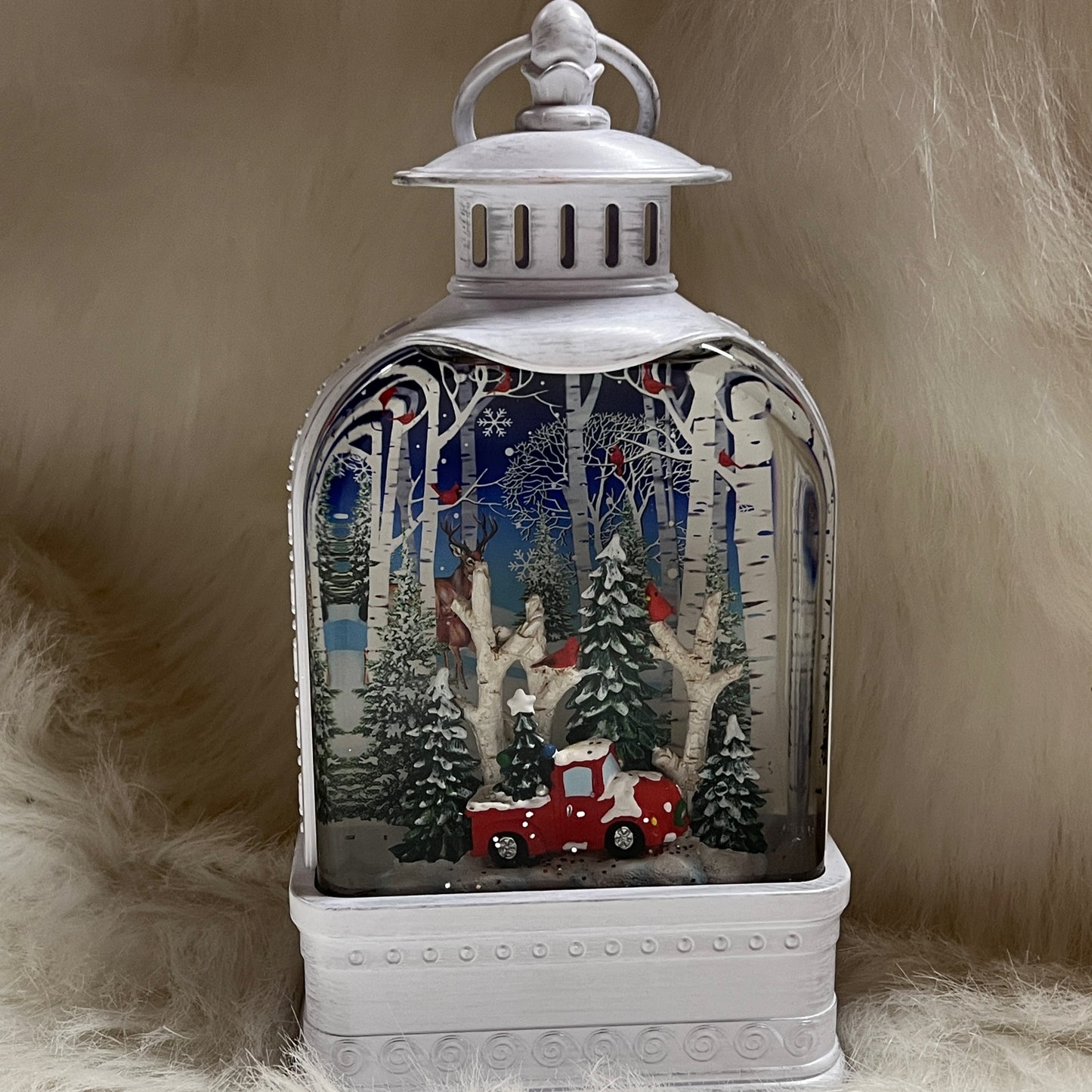 Truck With Cardinals Water Globe