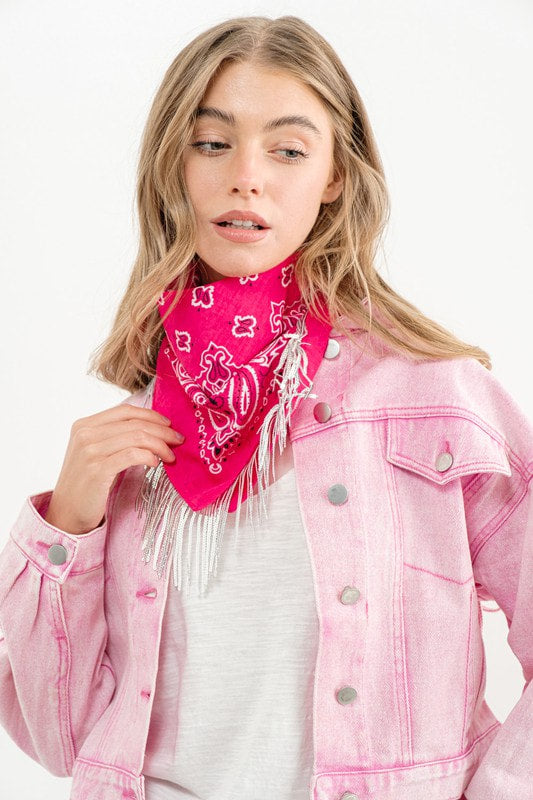 Pink Bandana With Sequin Detail