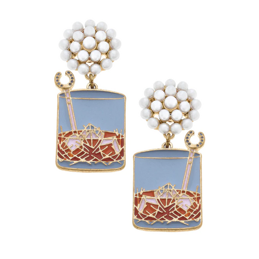 Kentucky Bourbon on the Rocks Enamel Earrings