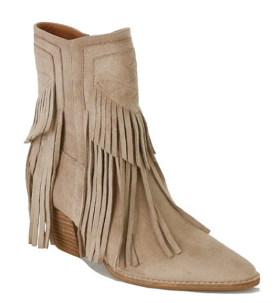 Beast Arisa Taupe High Top Fringed Bootie- Size 8