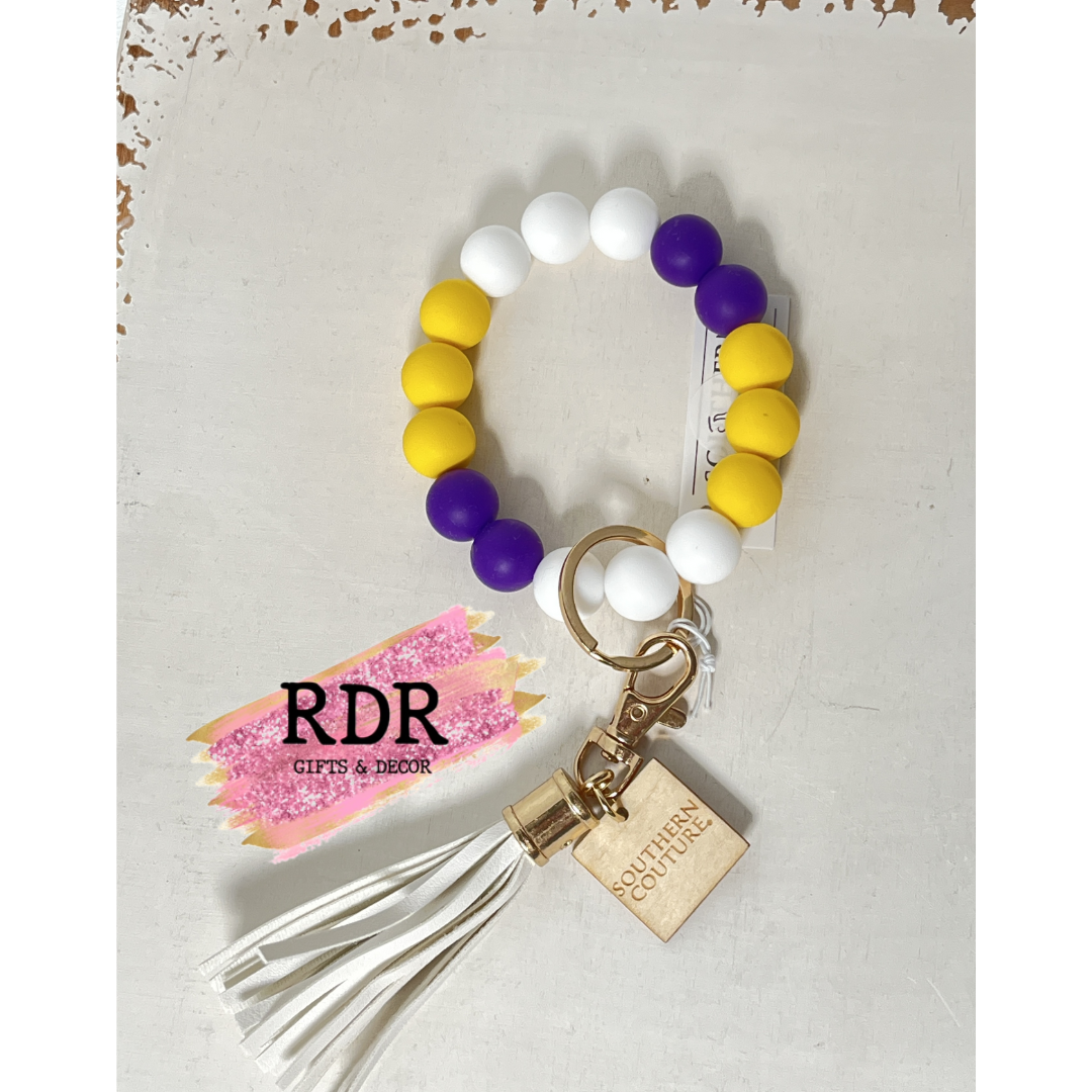 Southern Couture Silicone Beaded Bracelet Key Chain