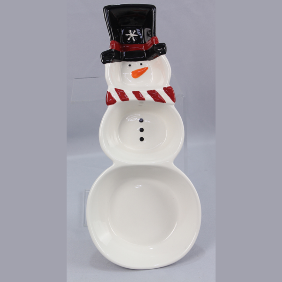 Snowman Divided Ceramic Plate