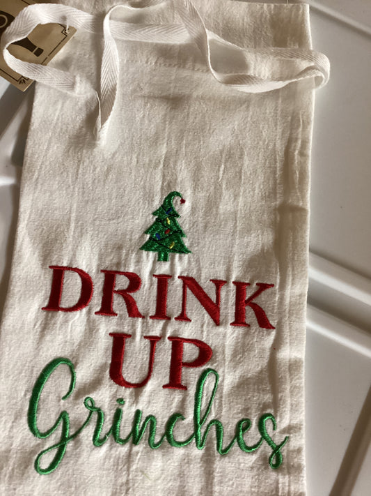 Drink Up Grinches Wine Bag