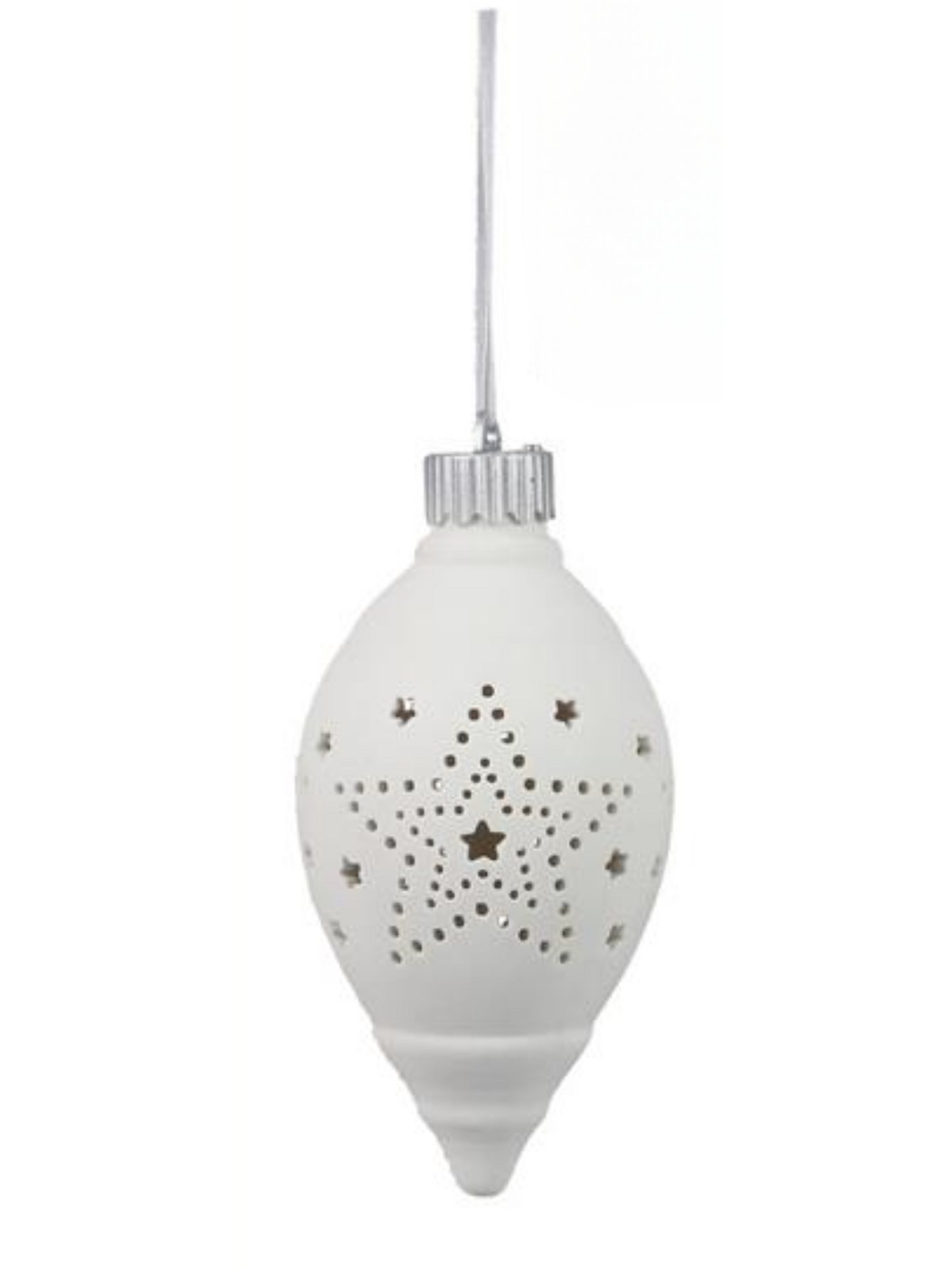 White Ceramic Christmas Ornaments With LED