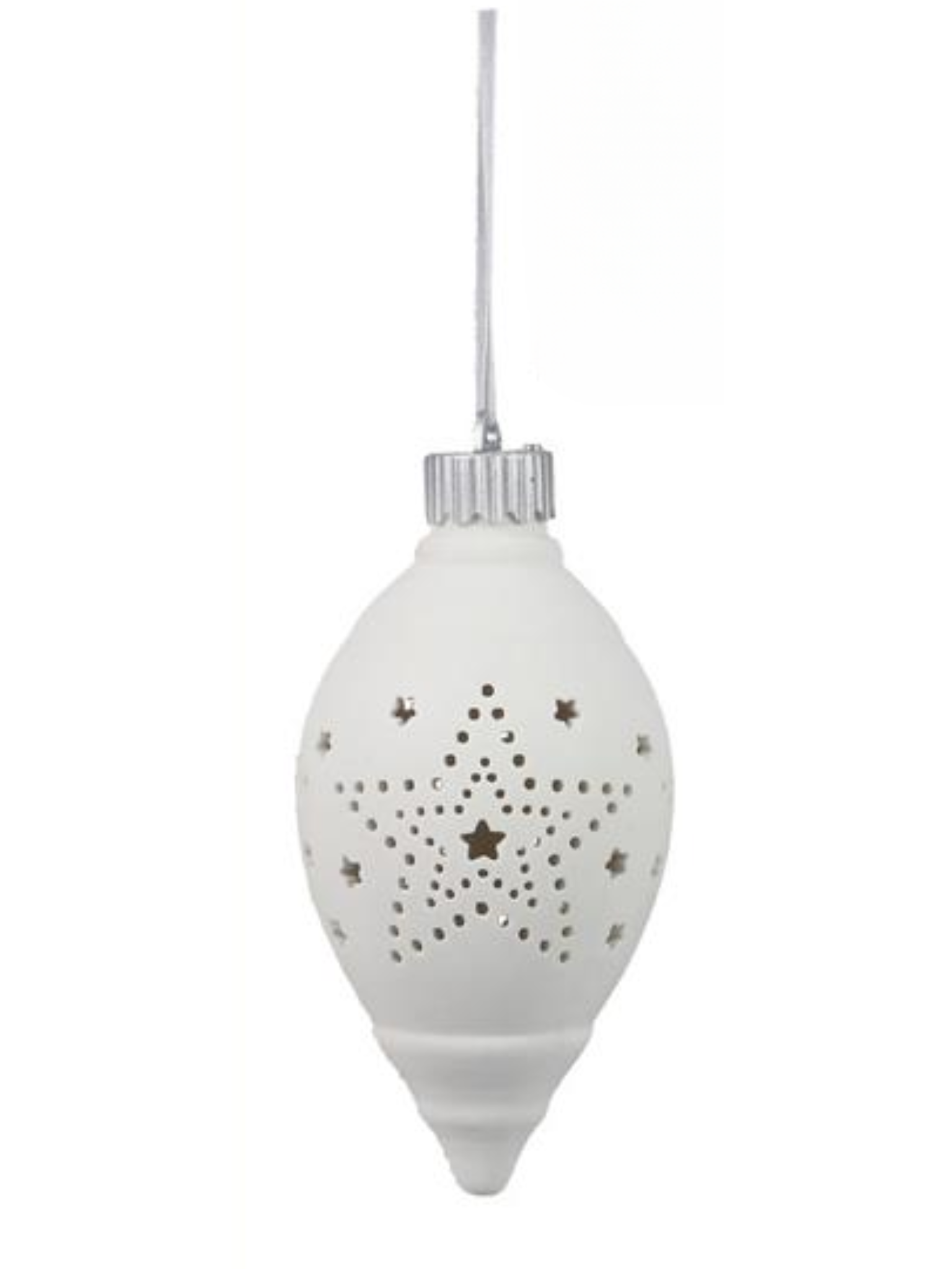 White Ceramic Christmas Ornaments With LED
