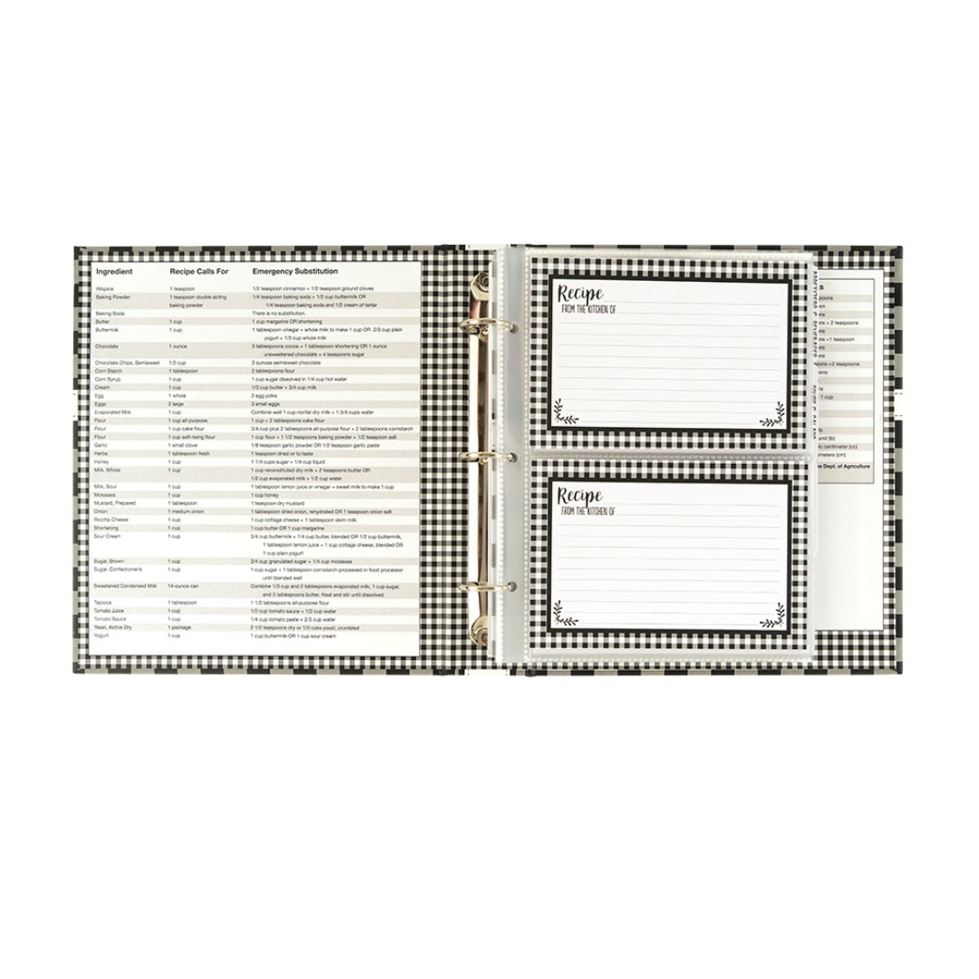 Black & White Buffalo Check Recipe Binder