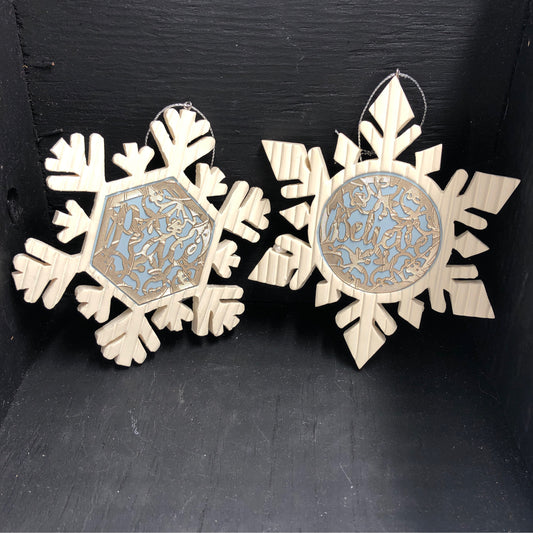 Blue & White Laser Cut Snowflake