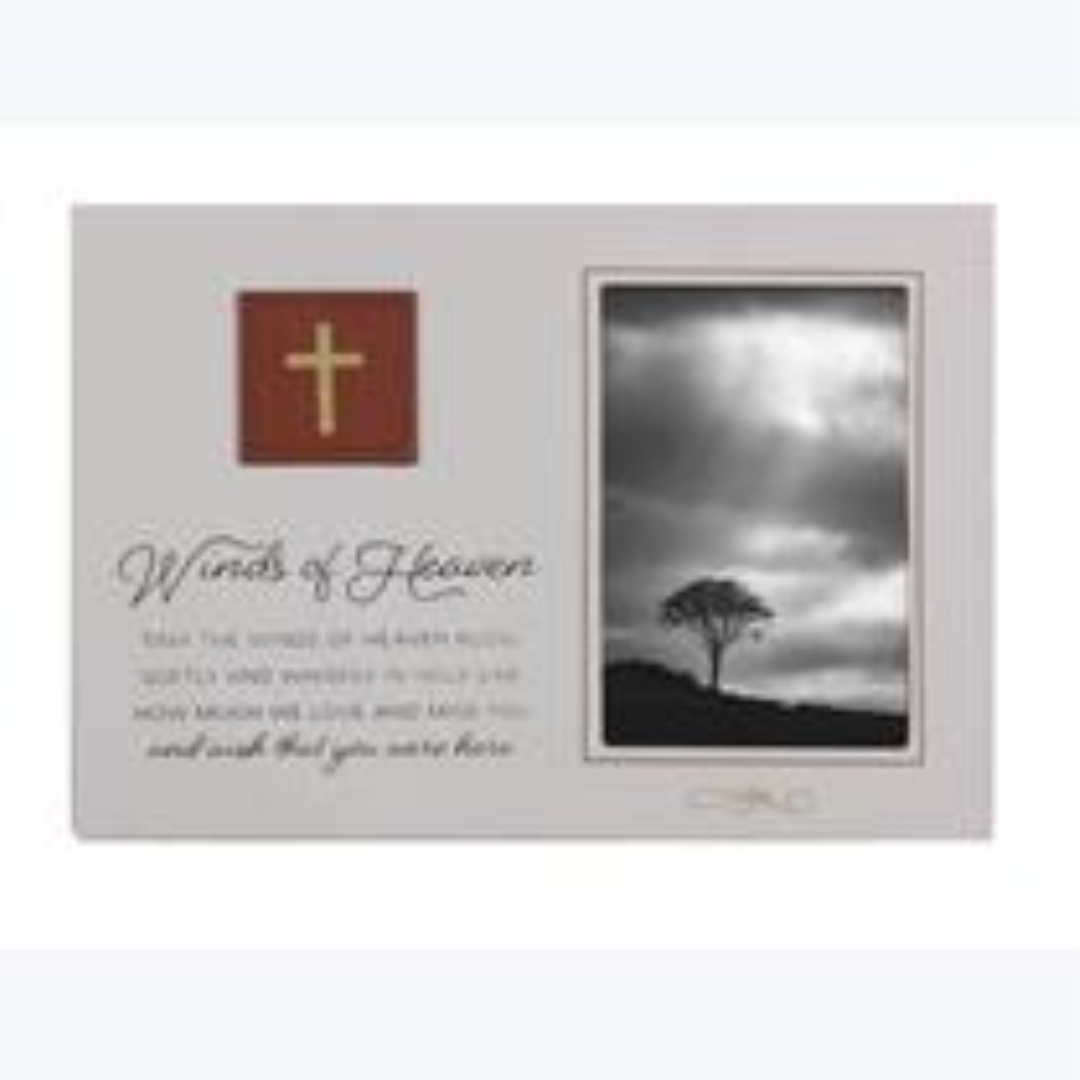 Faux Leather Accented Wood Box Bereavement Frame