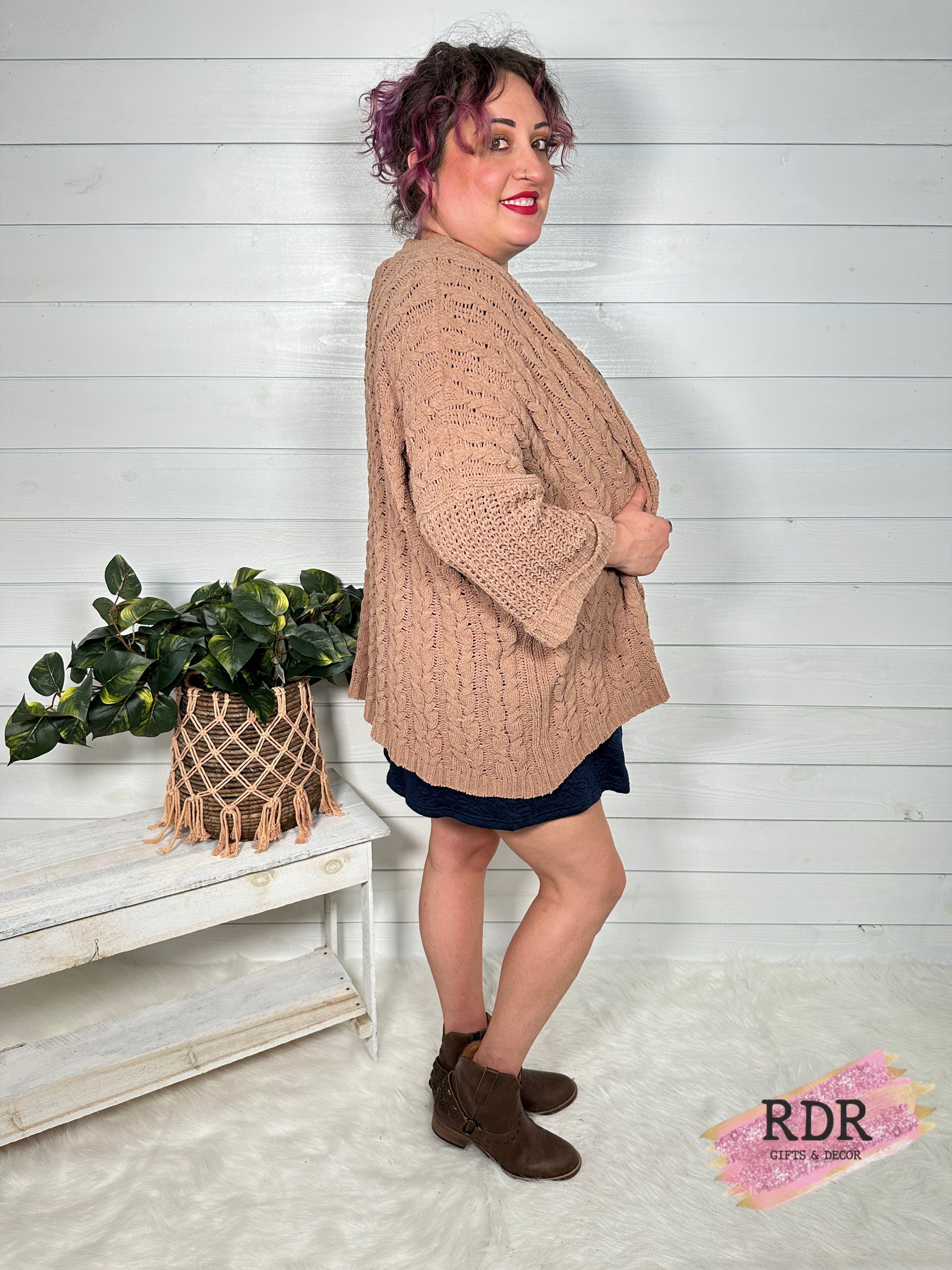 Navy Quilted 3/4 Sleeve Dress