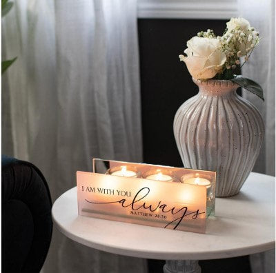 Blush I Am With You Always Tealight Holder