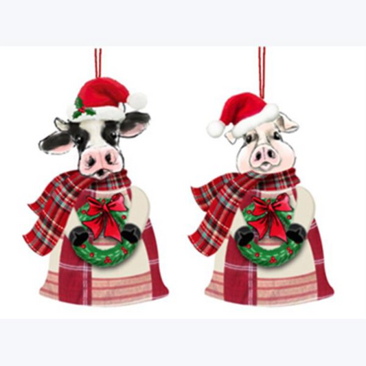Fabric Christmas Barn Animals Ornaments