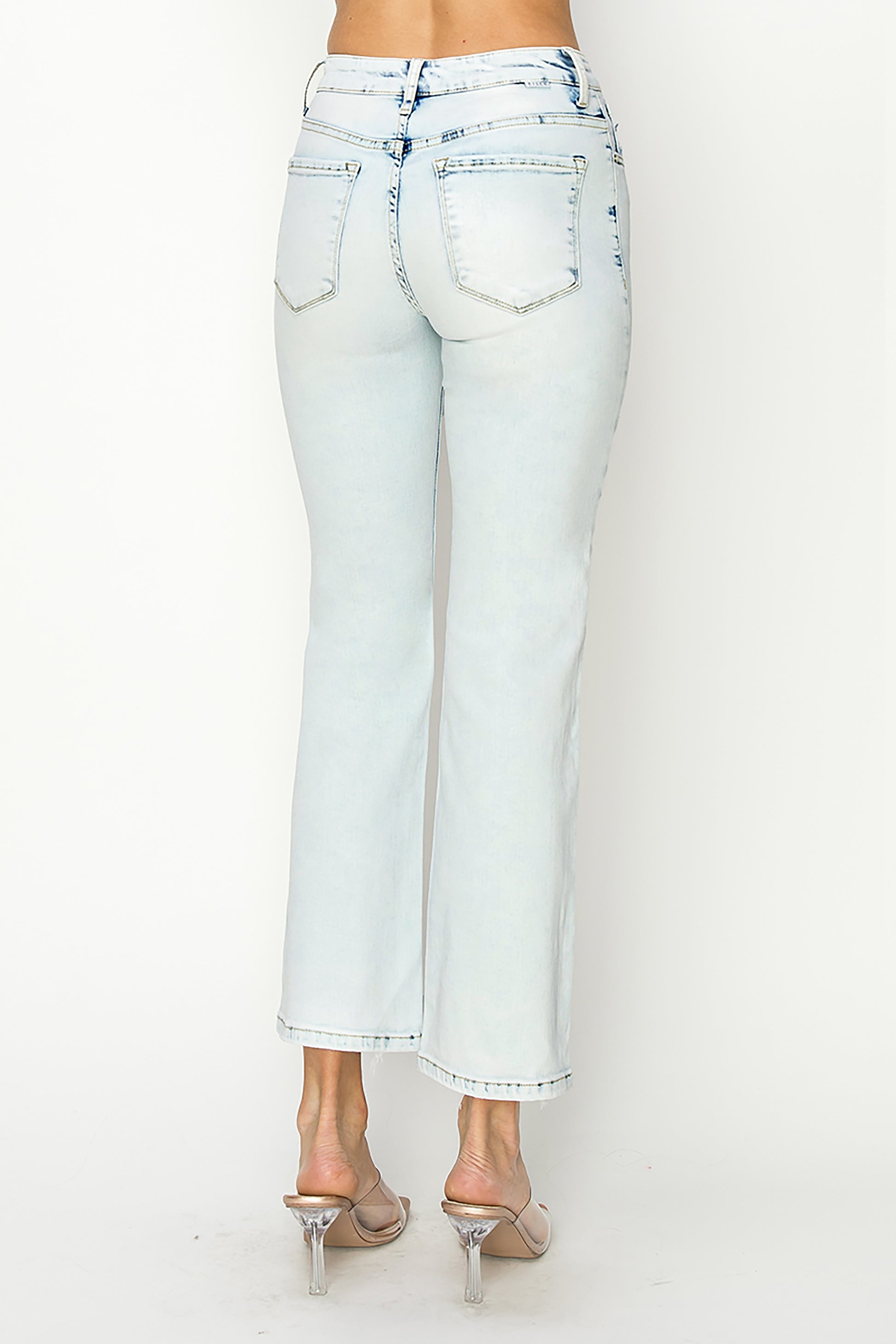 High Rise Relaxed Cropped Step Hem Straight