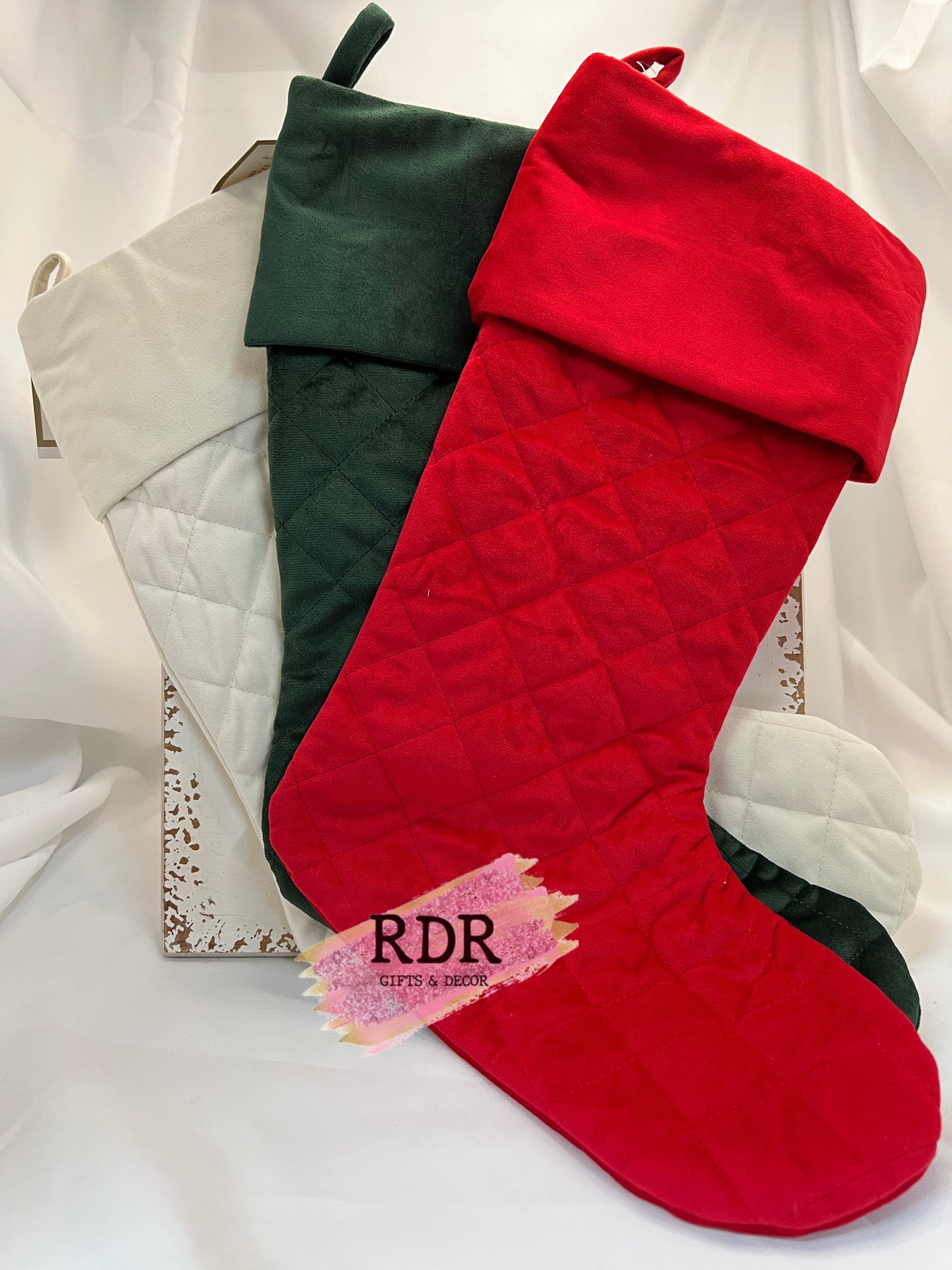Traditional Colors Quilted Christmas Stocking