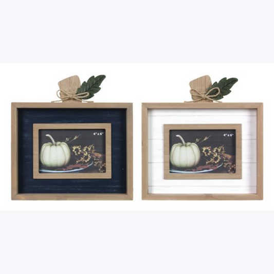 Wooden Pumpkin Shaped Photo Frame