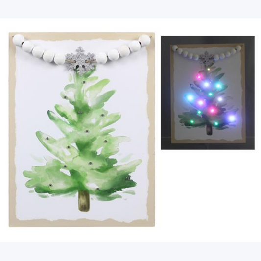 White Traditional Wall Art with LED Lights