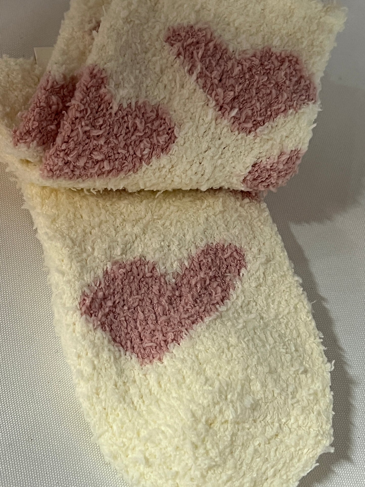 Fuzzy Heart Socks